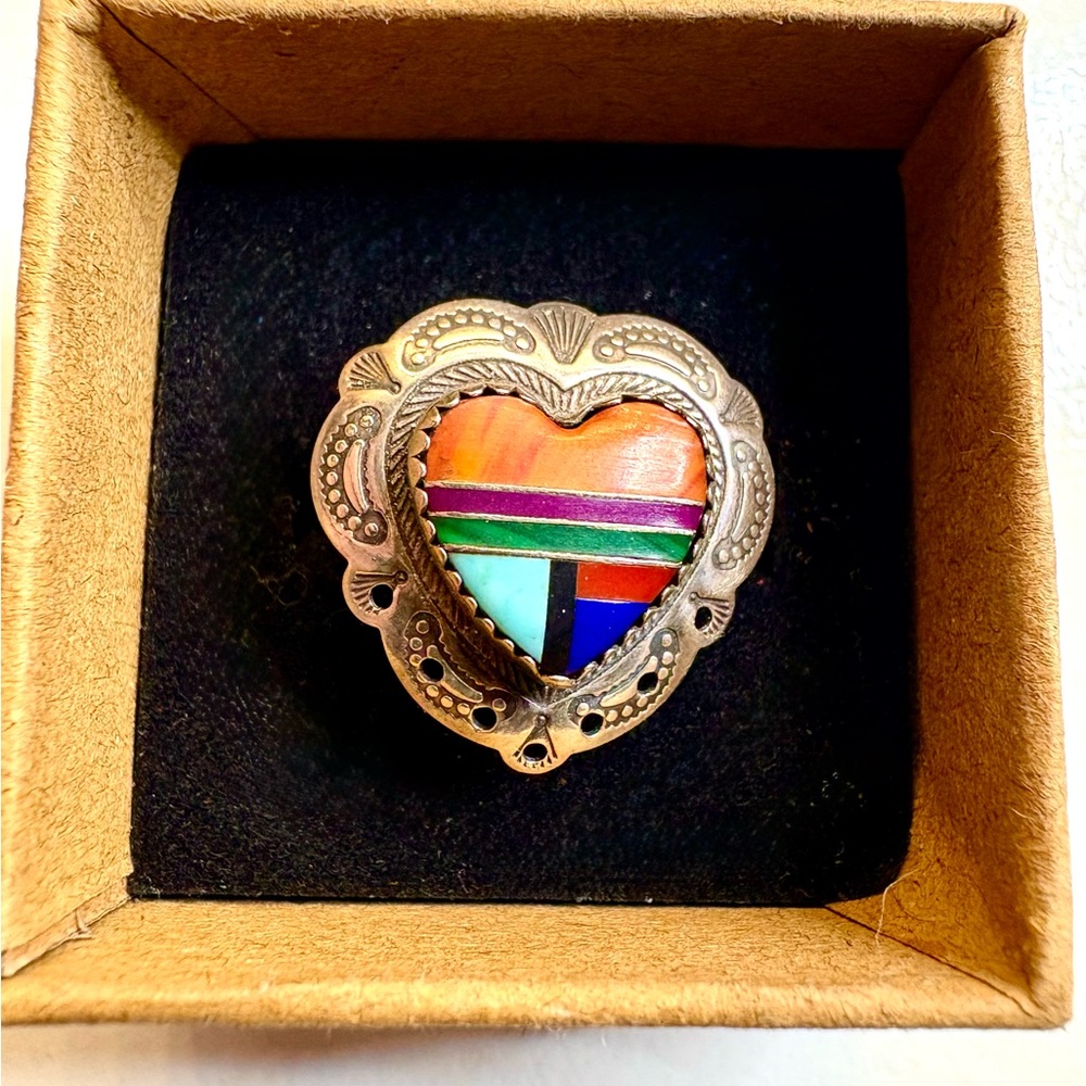 Vintage Heart Inlay Ring